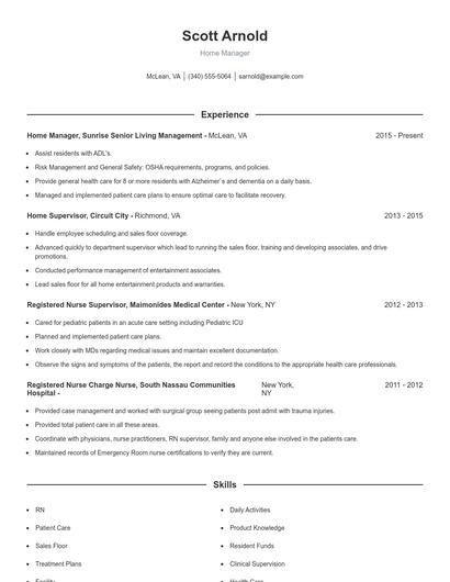 Resume example 1