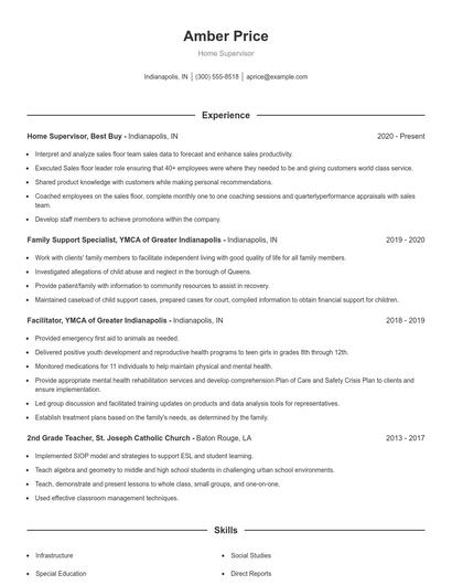 Resume example 1