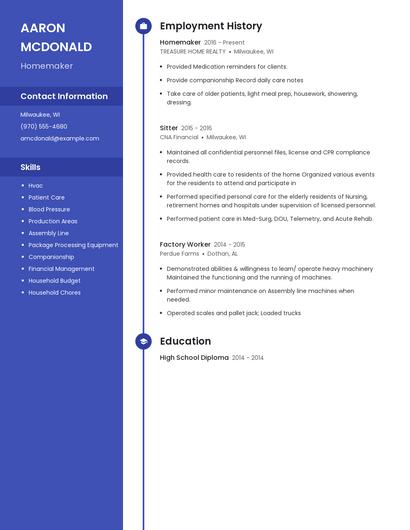 Homemaker Resume