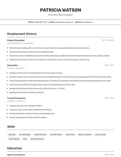 Resume example 2
