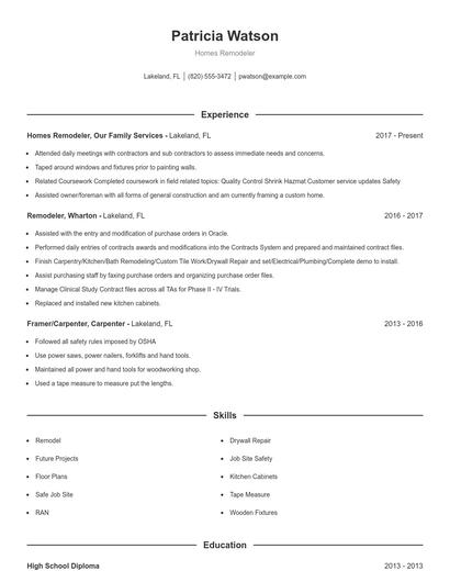 Resume example 1