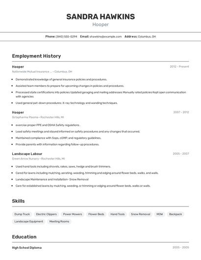 Hooper Resume