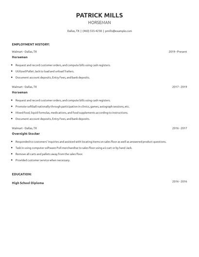 Horseman Resume