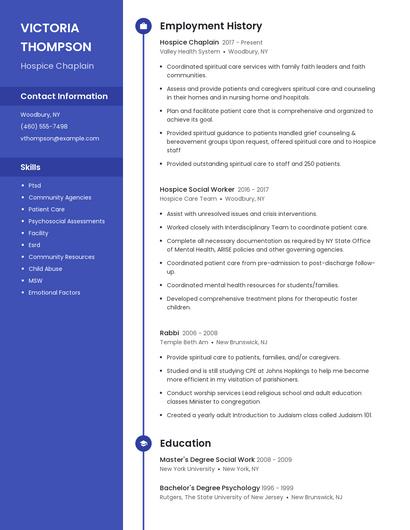 Hospice Chaplain Resume