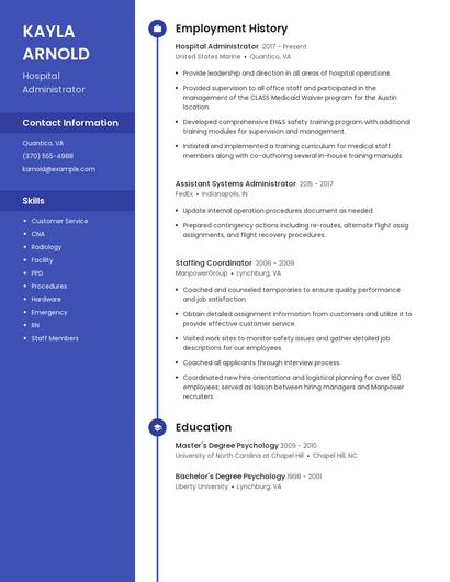 Hospital Administrator Resume