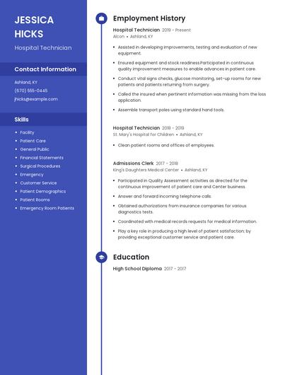 Hospital Technician Resume