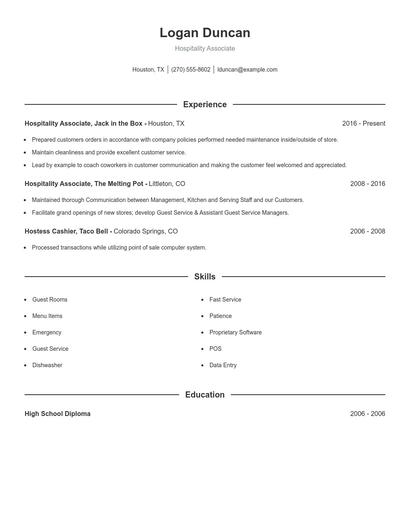 Resume example 1