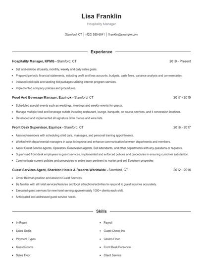 Resume example 1
