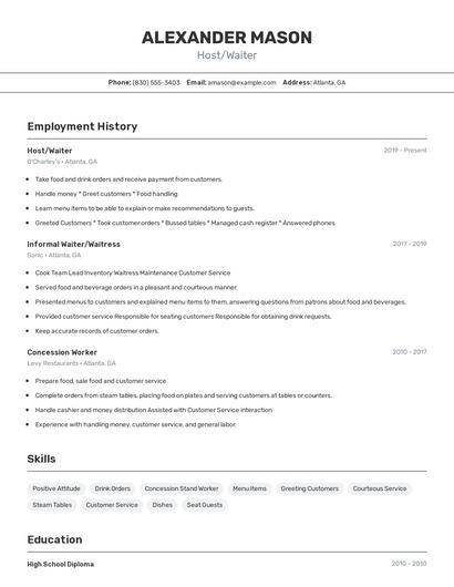 Resume example 2