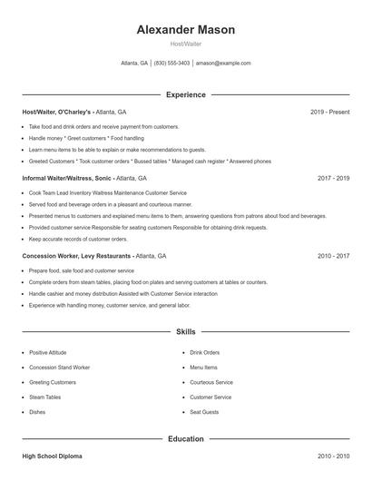 Resume example 1