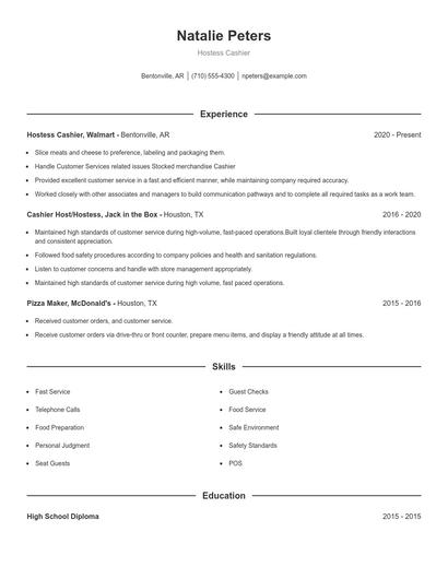 Resume example 1