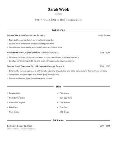 Resume example 1