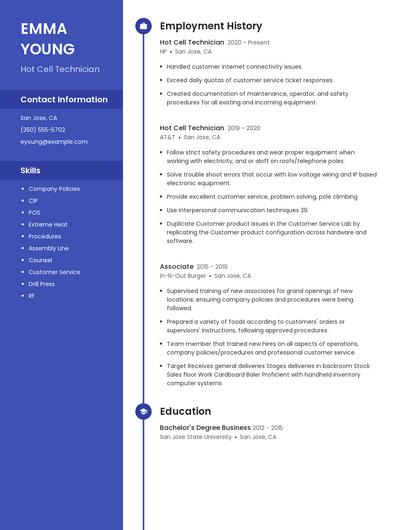 Hot Cell Technician Resume