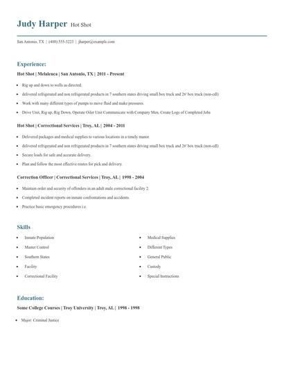 Hot Shot Resume