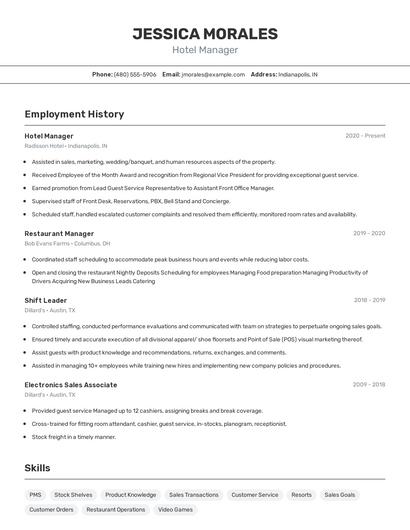 Resume example 2