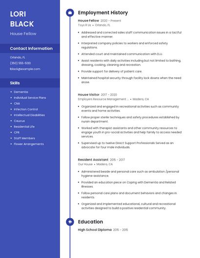 House Fellow Resume