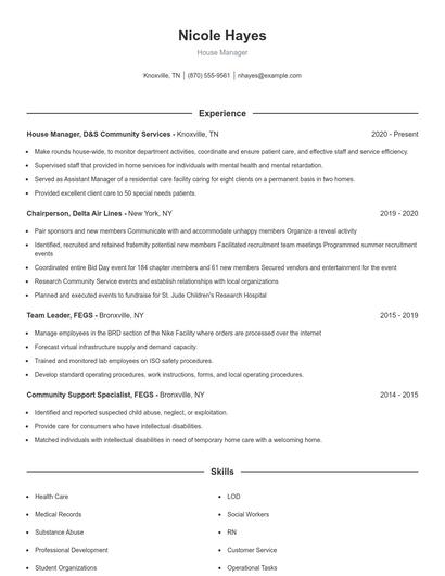 Resume example 1