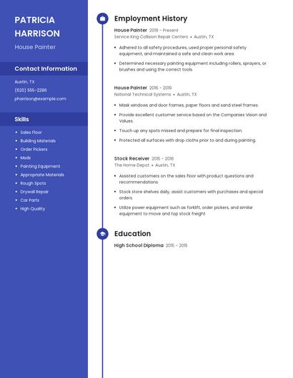 House Painter Resume