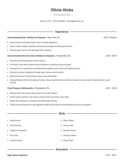 Resume example 1