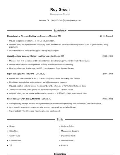 Resume example 1