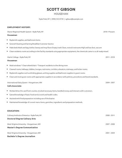 Houseman Resume