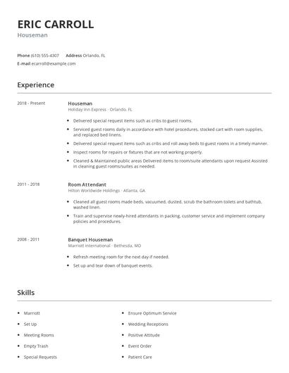 Houseman Resume
