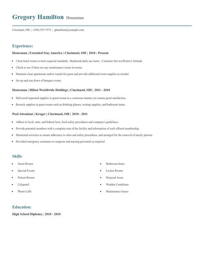 Houseman Resume