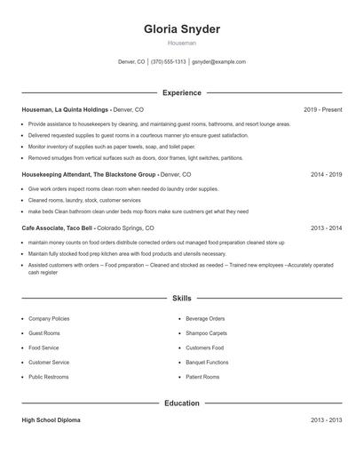 Houseman Resume