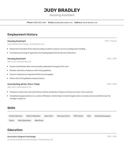 Resume example 2