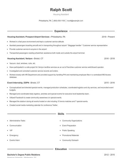 Resume example 1