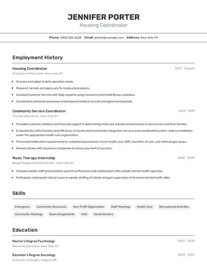 Resume example 2