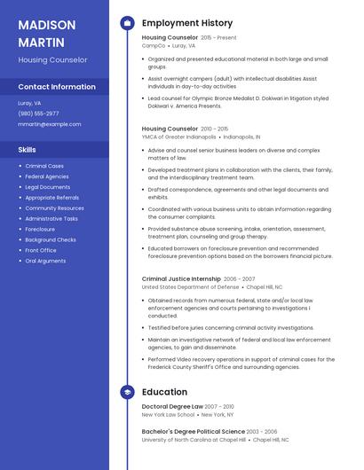 Housing Counselor Resume