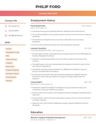 Resume example 3