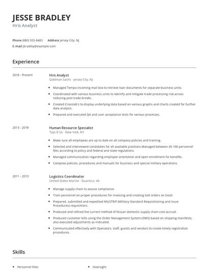 Hris Analyst Resume