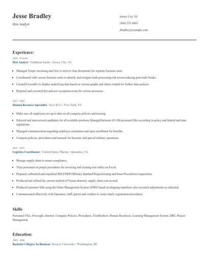 Hris Analyst Resume