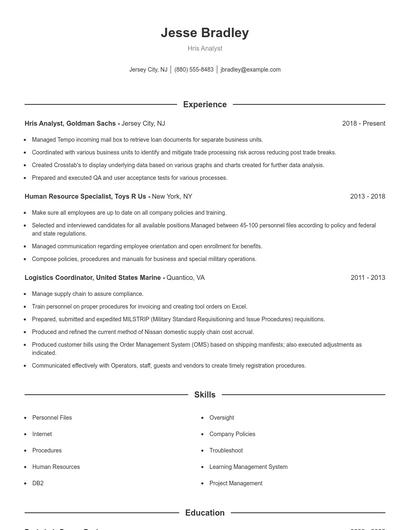 Hris Analyst Resume