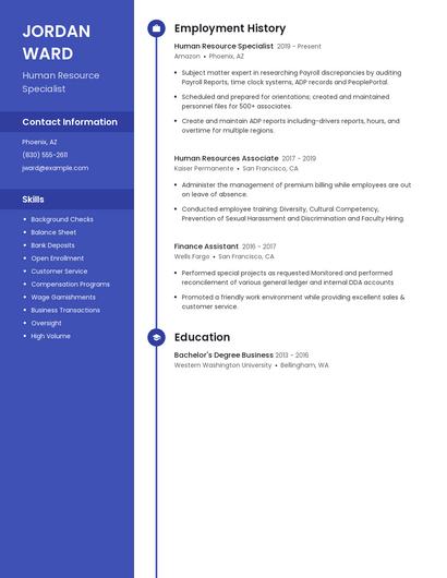 Human Resource Specialist Resume