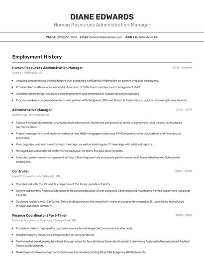 Resume example 2