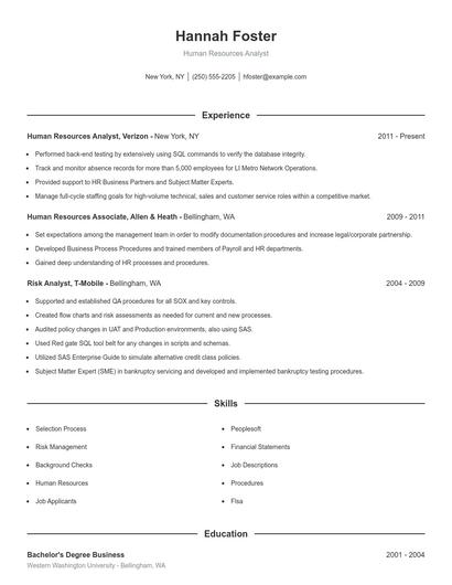 Resume example 1