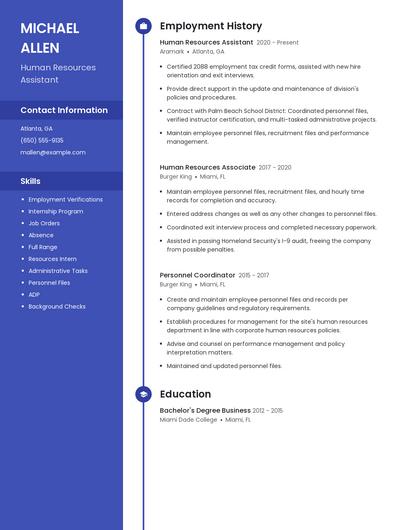 Human Resources Assistant Resume