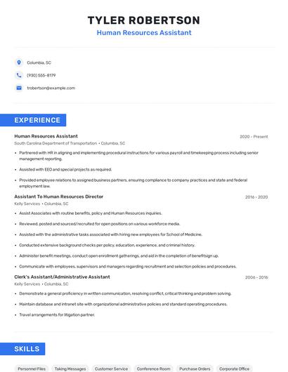 Human Resources Assistant Resume