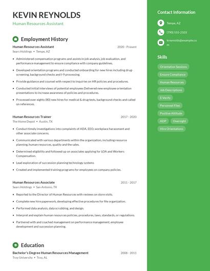 Human Resources Assistant Resume