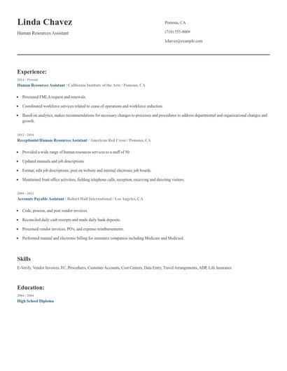 Human Resources Assistant Resume