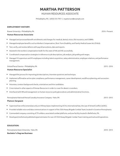 Human Resources Associate Resume