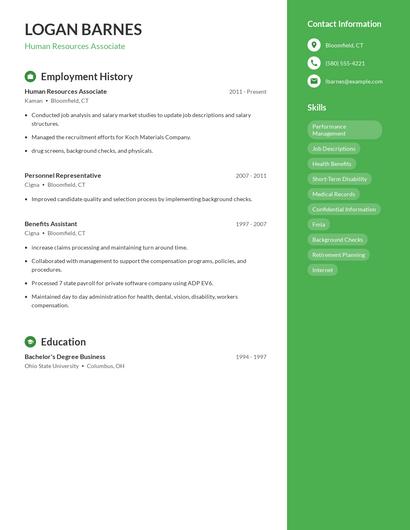 Human Resources Associate Resume
