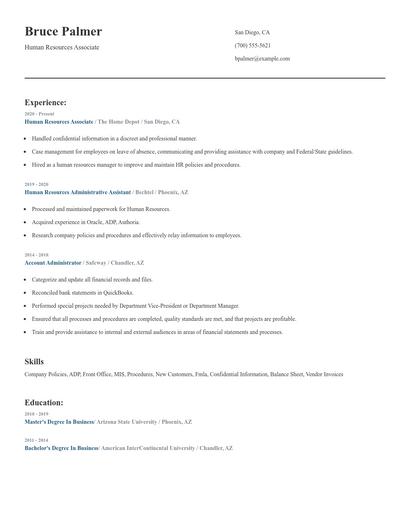 Human Resources Associate Resume