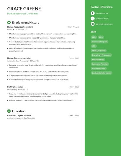 Resume example 5