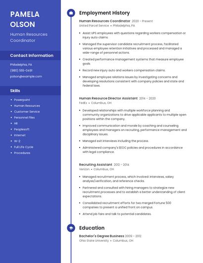 Human Resources Coordinator Resume