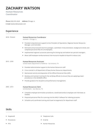 Human Resources Coordinator Resume