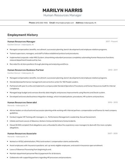 Resume example 2
